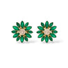 Orecchini Artigianli Flower Tonalità Verde/Verde Smeraldo - Nel Mondo Di Alice